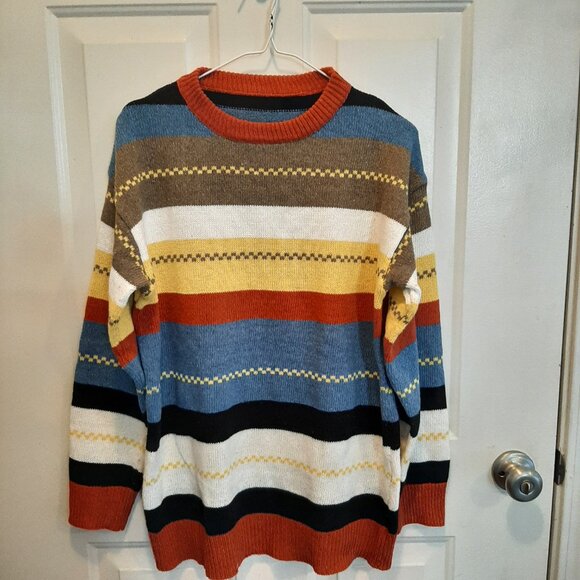 Women's Striped Sweater; NO tags; Size Large (based on measurements); Good cond. - Picture 2 of 4
